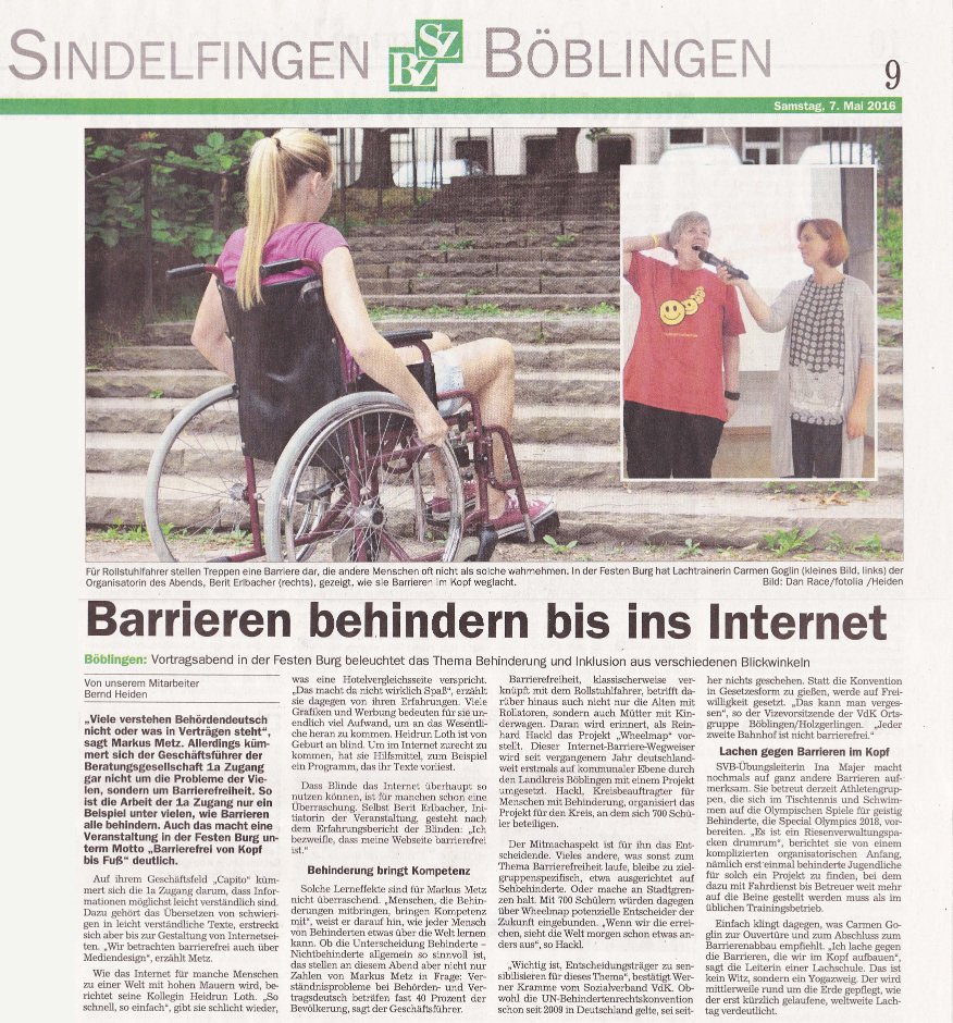 szbz-2016-05-07_Barrieren behindern bis ins Internet szbz-2016-05-07_Barrieren behindern bis ins Internet